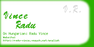 vince radu business card